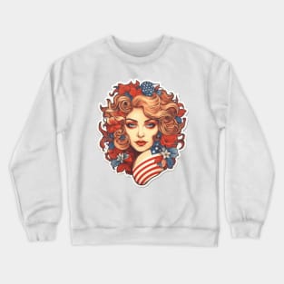 Stars, Stripes & Style - Patriotic American Design Crewneck Sweatshirt